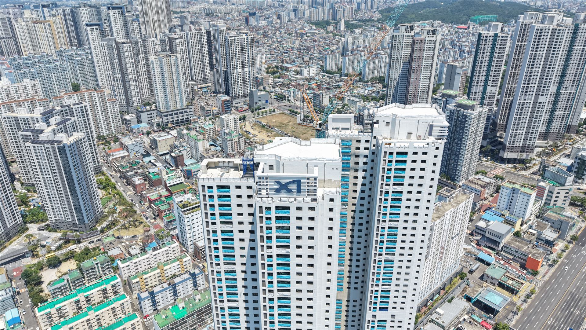 달서자이 제니크 49층 최상층 자이 로고 드론 사진